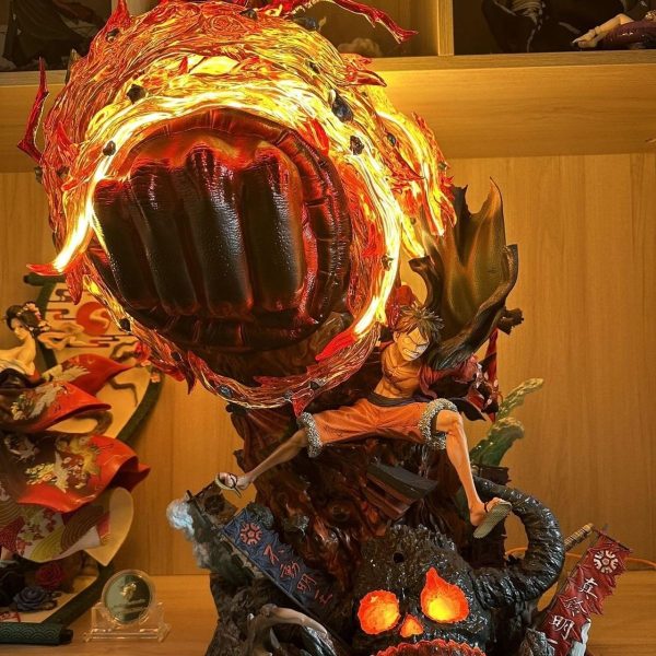 ONE PIECE "Raging Fire" Luffy 25CM LED GK Statue - Image 7