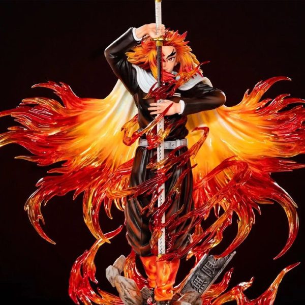 Demon-Slayer-Kyojuro-Rengoku-Flame-Hashira-GK-Statue-Mugen-Train-Anime-Collectible-Figure-Premium-Resin-Model-for-Otaku-Decor