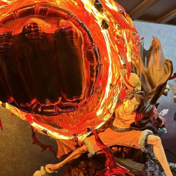 ONE PIECE "Raging Fire" Luffy 25CM LED GK Statue - Image 4