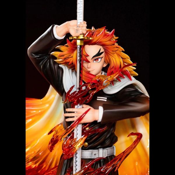 Demon-Slayer-Kyojuro-Rengoku-Flame-Hashira-GK-Statue-Mugen-Train-Anime-Collectible-Figure-Premium-Resin-Model-for-Otaku-Decor