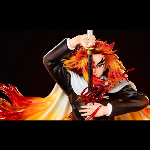 Demon-Slayer-Kyojuro-Rengoku-Flame-Hashira-GK-Statue-Mugen-Train-Anime-Collectible-Figure-Premium-Resin-Model-for-Otaku-Decor