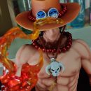 One Piece 70CM Flame Ace Memorial Statue